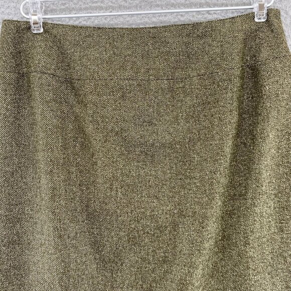 Talbots Skirt Womens 10 Green Wool Silk Blend Above Knee Straight Career Vintage - Picture 2 of 10